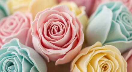 Close up of colorful roses, a beautiful floral arrangement.