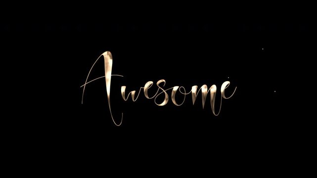Awesome text animation on transparent background.