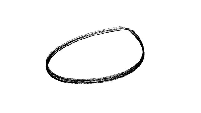 circle highlight animation on white background, red and black circle marker and underline stroke with alpha channel