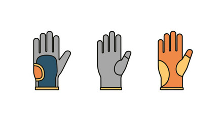 Fototapeta premium Work Gloves Line art dynamic colorful design illustration