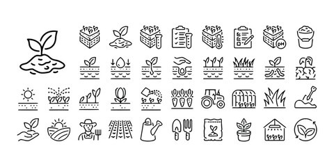 Set of farming and gardening flat icons