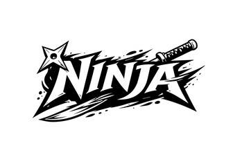 Ninja stylized text vector 
Vector stylized text on a white background