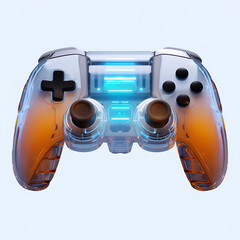 Transparent orange and black gaming controller on white background transparent controller isolated on a transparent background