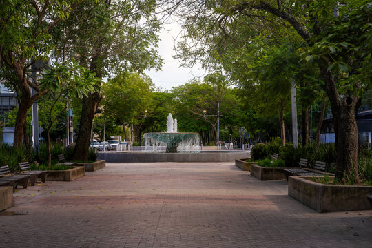 Fountain on Chapultepec Avenue Promenade, Colonia Americana District - Guadalajara, Jalisco, Mexico