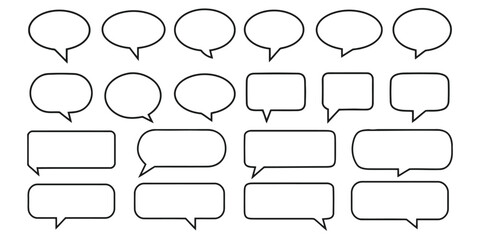 Obraz premium Set of speech bubbles and text balloons in various shapes and styles