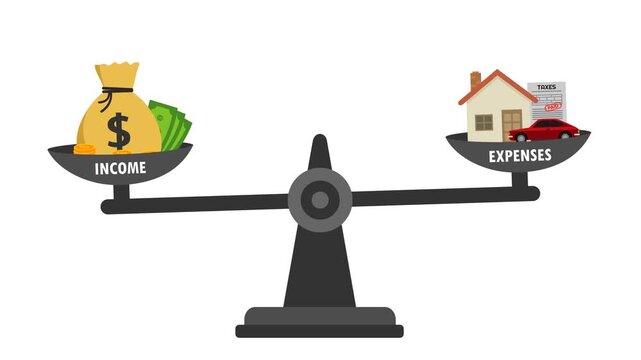 income and expenses video animation flat concept