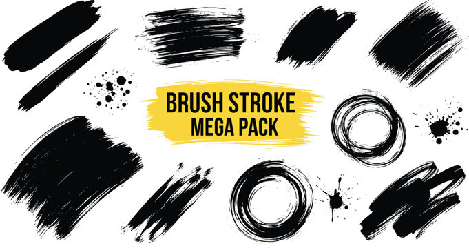 Brush stroke mega pack collection of diverse brush strokes