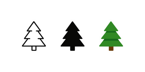 Fototapeta premium Christmas Tree Icons Set Vector