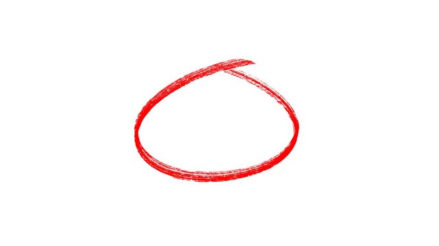 circle highlight animation on white background, red and black circle marker and underline stroke with alpha channel