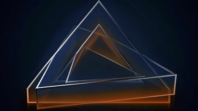 Impossible Penrose Triangle Optical Illusion Seamless Loop Abstract Background