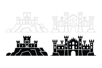 Naklejka premium Castle and fortress icons