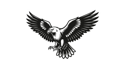 Fototapeta premium Dynamic illustration of an eagle in flight with outstretched wings, a powerful symbol