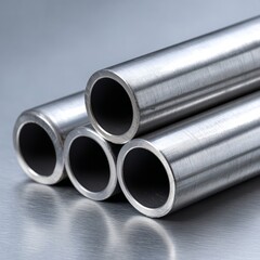 Fototapeta premium High-quality stainless steel industrial pipes in modern workshop