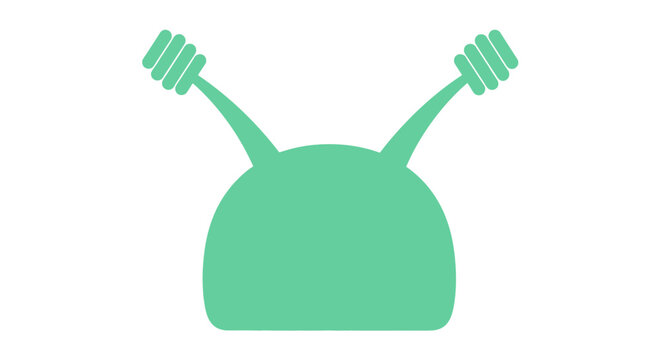 Green Alien Head Illustration Simple Design.