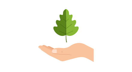 Hand holding leaf