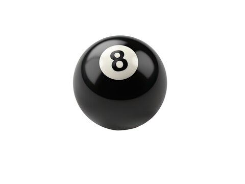 A close-up shot of a pool ball with the number eight on it