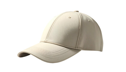 Fototapeta premium Rendered, beige baseball cap isolated on black background, showcasing details