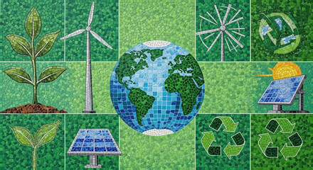 Fototapeta premium Green Energy Mosaic