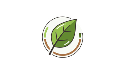 Obraz premium Green leaf emblem