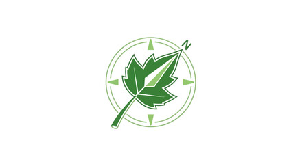 Obraz premium Leaf compass logo