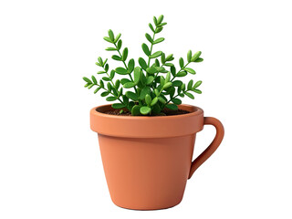 Obraz premium A small potted plant containing fresh green leaves, ideal for decorating spaces