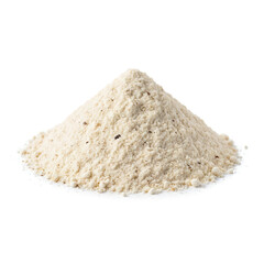 Fine grain white powder isolated on white background, perfect for baking and cooking