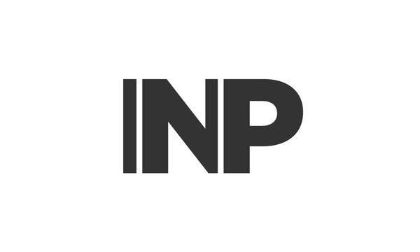 INP logo design template with strong and modern bold text. Initial based vector logotype featuring simple and minimal typography. Trendy company identity.
