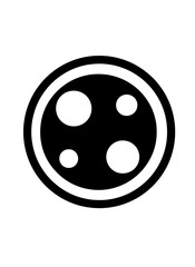 Fototapeta premium Abstract circular moon phase icon with crater details in bold black and white vector style