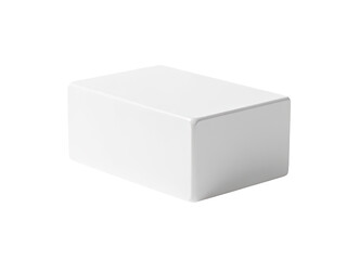 Fototapeta premium A simple white box sitting on a plain white background, suitable for use as a placeholder or in design and layout scenarios