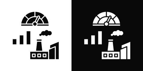 Capacity Planning Icon In Black And White Filled Style.