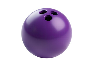 A purple bowling ball sits on a white surface, ready for play