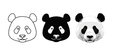 Fototapeta premium Panda Head Styles Collection