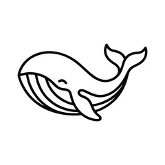 Obraz premium Minimalist Whale Line Art Logo Vector Illustration