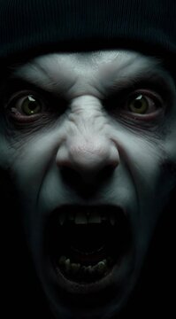 Retrato de un rostro en un grito angustioso, envuelto en sombras y con una expresi&oacute;n de desesperaci&oacute;n.