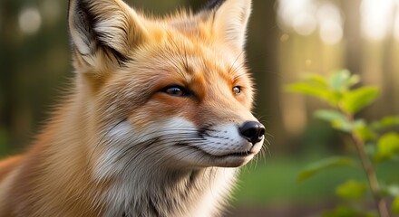 Red Fox Portrait in Natural Habitat.