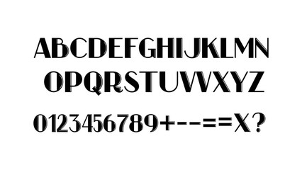 Fototapeta premium Elegant modern font set with stylish alphabet and numbers in serif style
