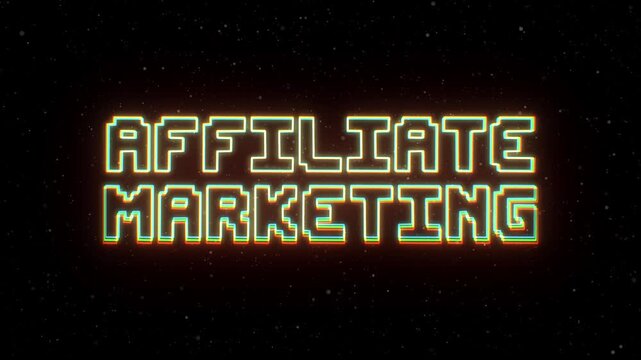 Affiliate Marketing Neon text with retro style