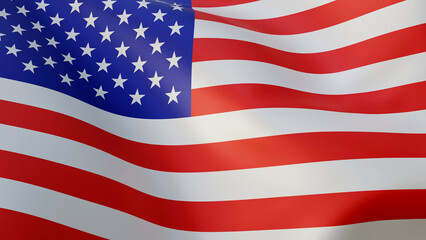 Fototapeta premium Flag of USA. American flag waving in the wind.