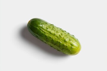 Fresh green cucumber on white background