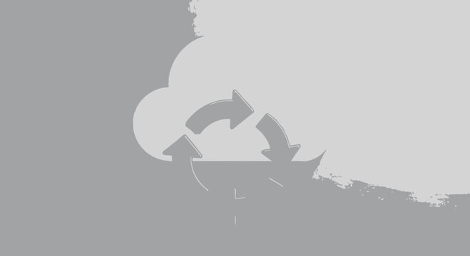 recycling symbol on cloudy background