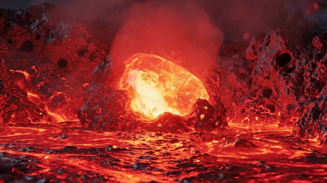 Vesuvianite Lava Flows Within Dormant Volcano