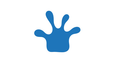 Fototapeta premium Blue paint hand splatter mark.