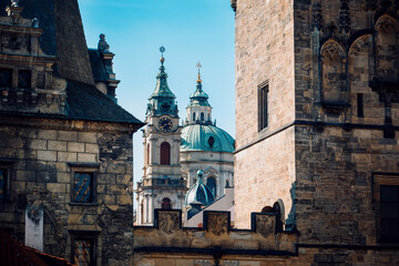 Historic Cityscape Scene. Dramatic Late Afternoon Glow Highlights Historic Architectural Features © Val MAK