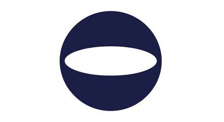 Dark Blue Circle with White Interior Space.