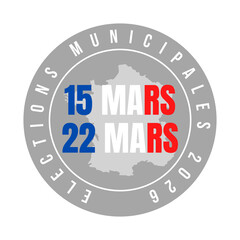 Fototapeta premium Symbole élections municipales 2026 en France