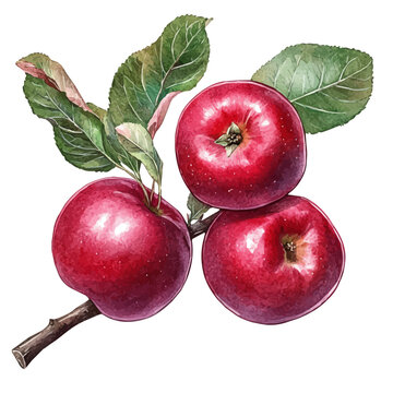 Apple Picking Fall Orchard, watercolor drawing vector, isolated on a white background.