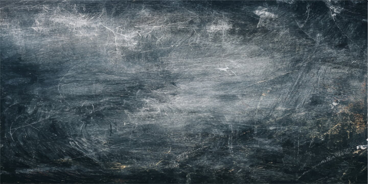 A dark blue grunge texture of storm clouds and mist creates a moody abstract background where rain streaks across the window and falls through the night sky over a black sea