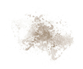 Fototapeta premium Brown Watercolor Stain Soft Artistic Texture Design Element On Transparent Background