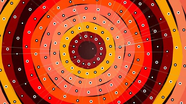 Vibrant Aboriginal Artwork with Concentric Circles.