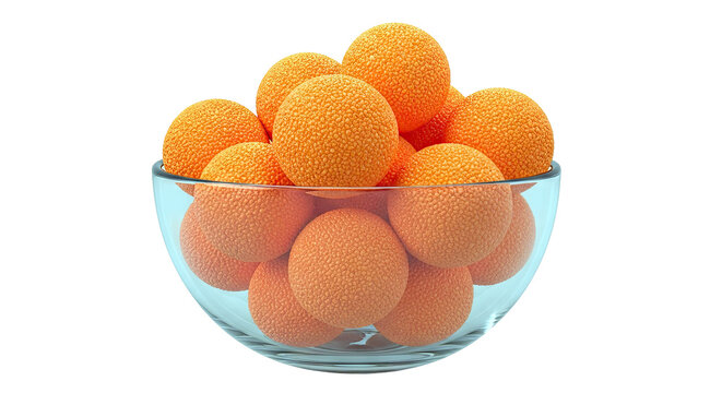 Bowl of textured orange spheres